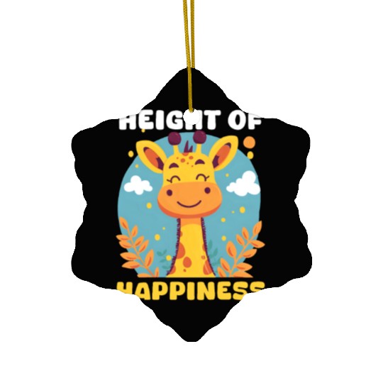 Giraffe Height Of Happiness Ceramic Ornaments