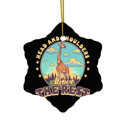 Giraffe Head And Shoulders Above The Rest Ceramic Ornaments