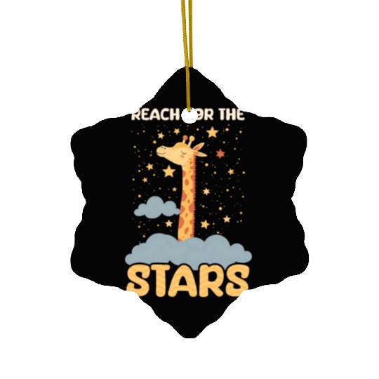 Giraffe Reach For The Stars Ceramic Ornaments