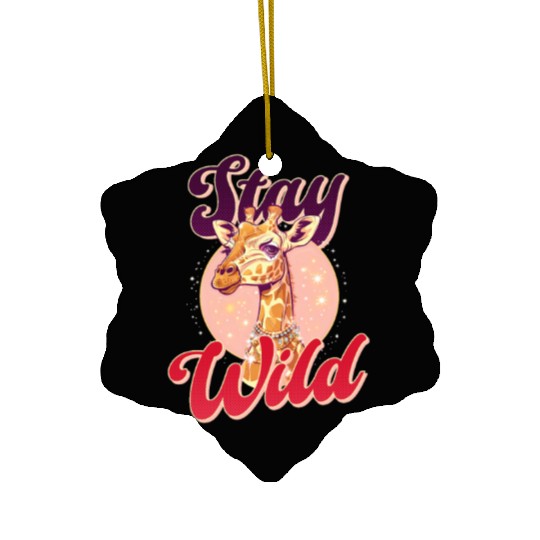 Giraffe Stay Wild Ceramic Ornaments