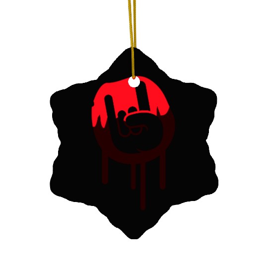 Heavy metal graffiti drop horn finger hand gesture Ceramic Ornaments