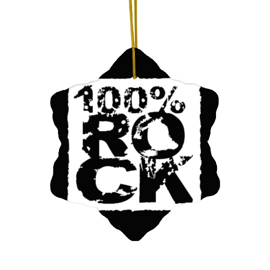 100 % Percent Rock Heavy Metal Music Text Logo Ceramic Ornaments
