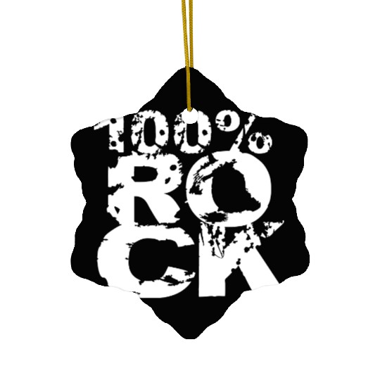 100 % Percent Rock Heavy Metal Music Text Logo Ceramic Ornaments