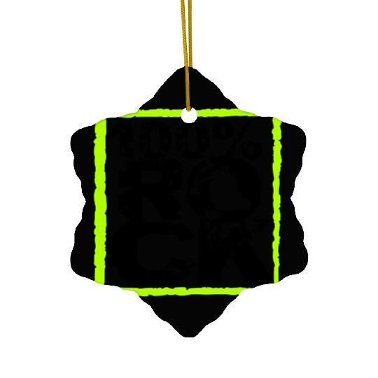 100 % Percent Rock Heavy Metal Music Text Logo Ceramic Ornaments