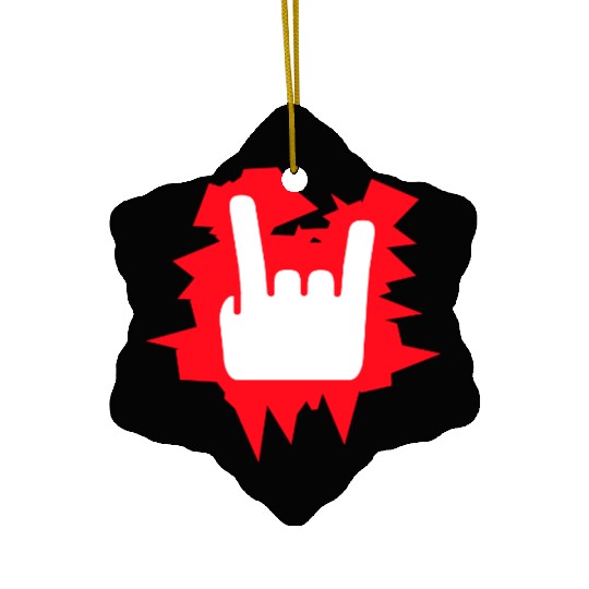 Heavy Metal Fun Hard Rock Music Horns Hand Gesture Ceramic Ornaments