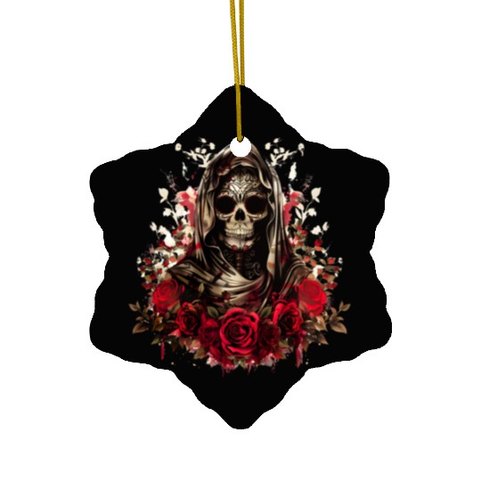 Santa Muerte Folk Saint Ceramic Ornaments