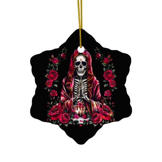 la Santa Muerte Saint Death Ceramic Ornaments