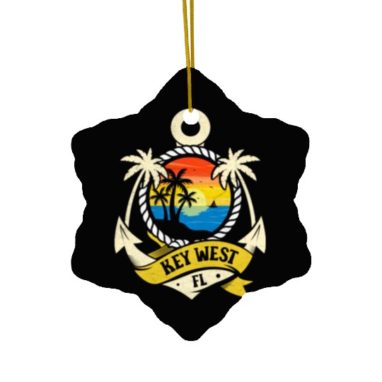 KEY-WEST FLORIDA Sunshine-State West Keys Ceramic Ornaments