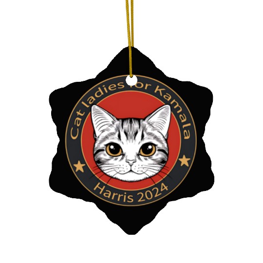 Cat Ladies For Kamala Ceramic Ornaments