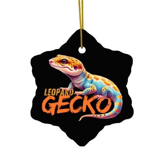 yellow leopard gecko Ceramic Ornaments