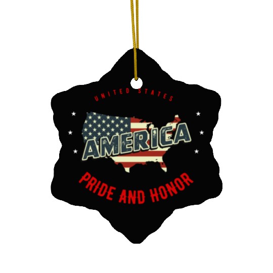 Betsy Flag pride and honor America First 1776 Ceramic Ornaments
