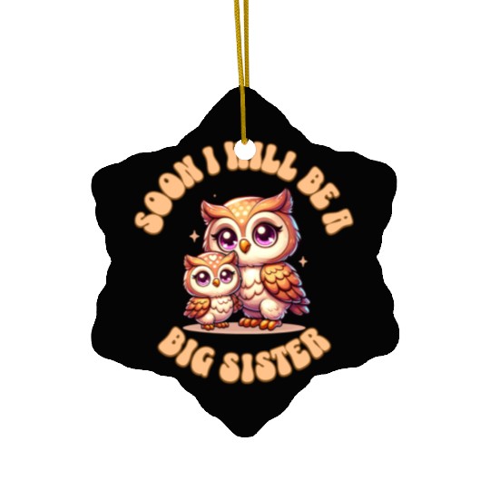 Soon I Will Be A Big Sister Sweet Tiger Ceramic Ornaments
