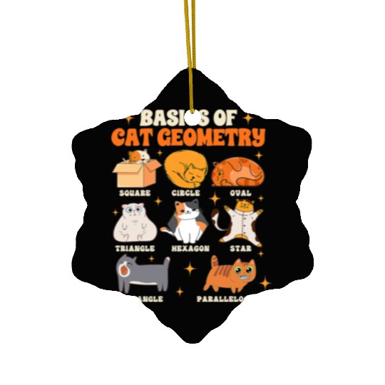 Math Teacher Life Teaching Basics Of Cat Geometry Ceramic Ornaments