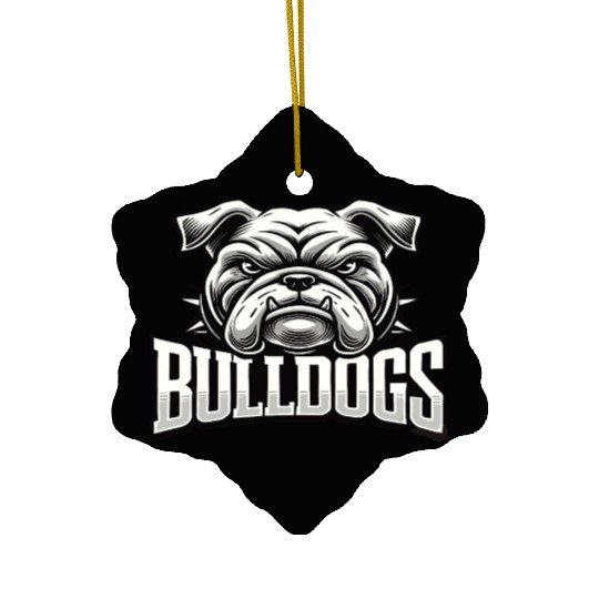 Bulldogs Mascot Back To School Team Spirit Ceramic Ornaments