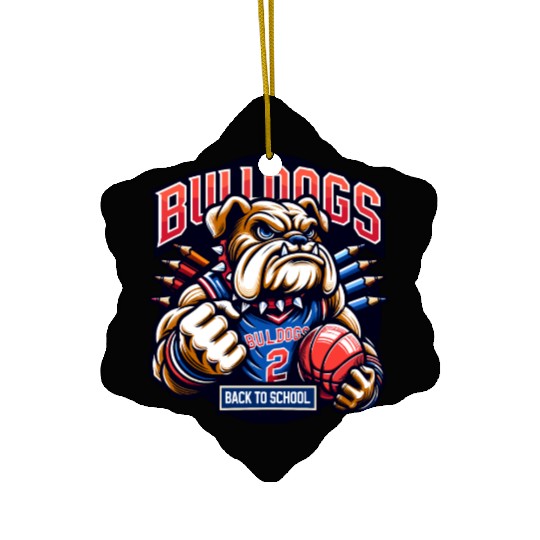 Bulldogs Mascot Back To School Team Spirit Ceramic Ornaments