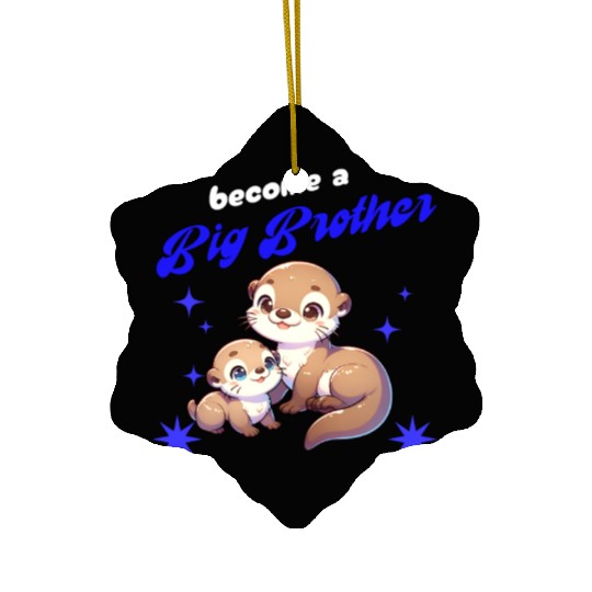 Soon I'll Be A Big Brother, Sweet Otter Brother Ceramic Ornaments