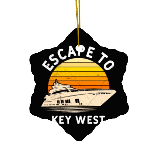 Florida ESCAPE TO KEY-WEST Sailing Florida Ceramic Ornaments