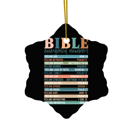 Bible Emergency Numbers Ceramic Ornaments