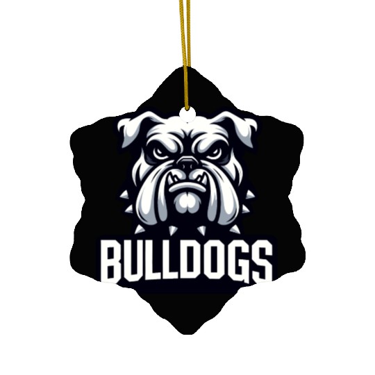 Bulldogs Mascot Back To School Team Spirit Ceramic Ornaments
