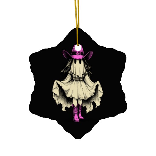 Ghost Cowgirl Western Y2k Ceramic Ornaments