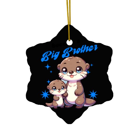 Soon I'll Be A Big Brother, Sweet Otter Brother Ceramic Ornaments