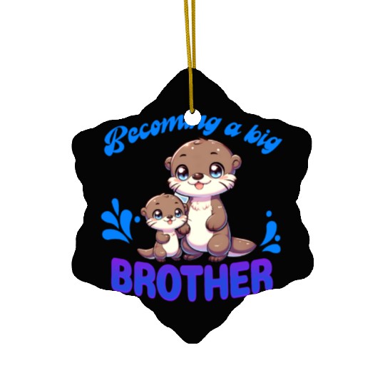 Soon I'll Be A Big Brother, Sweet Otter Brother Ceramic Ornaments