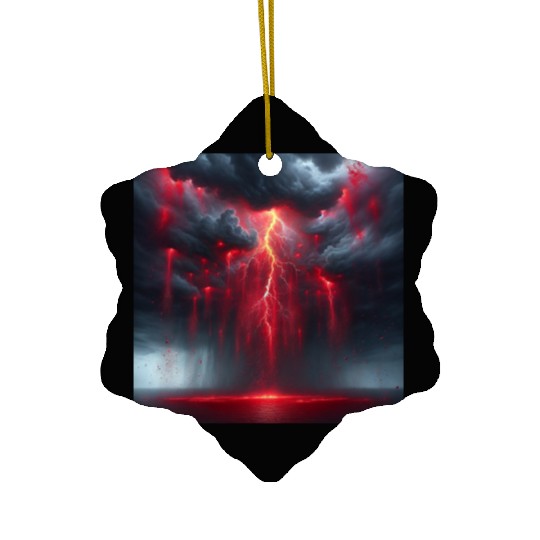 Grey Stormy Evening Ceramic Ornaments