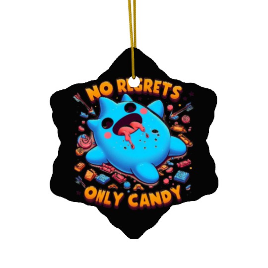 Stitch Halloween No Regrets Only Candy Ceramic Ornaments