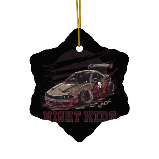 Trashy JDM Street Racer Night Kids Ceramic Ornaments