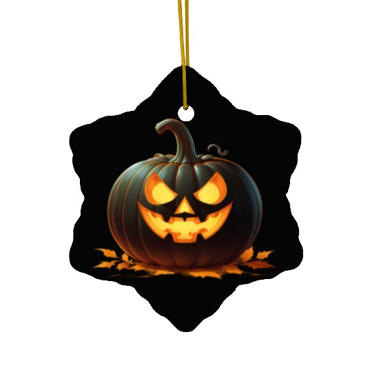 Midnight Glow: Enchanted Halloween Pumpkin Ceramic Ornaments