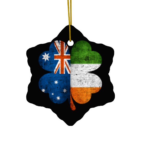 Australian Irish Shamrock Australia Ireland Flag Ceramic Ornaments