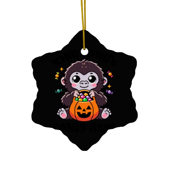 Kingkong's Candy Haul Halloween Trick-or-Treat Bag Ceramic Ornaments