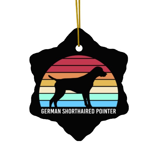 Retro German Shorthaired Pointer Dog Silhouette Ceramic Ornaments