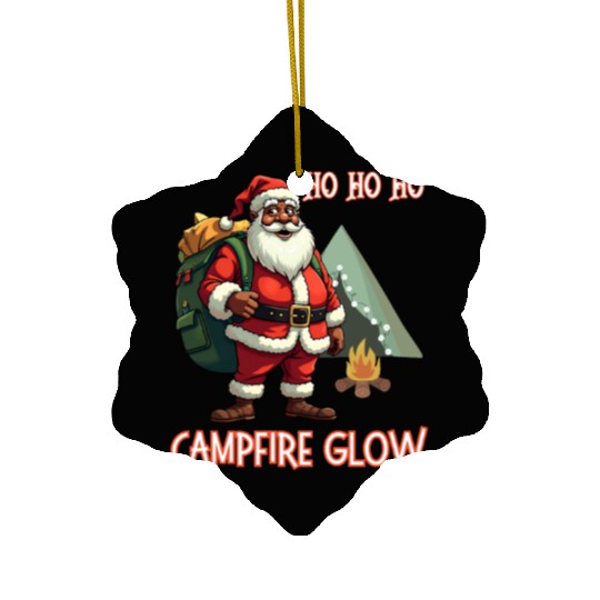 Ho Ho Ho campfire glow. Ceramic Ornaments
