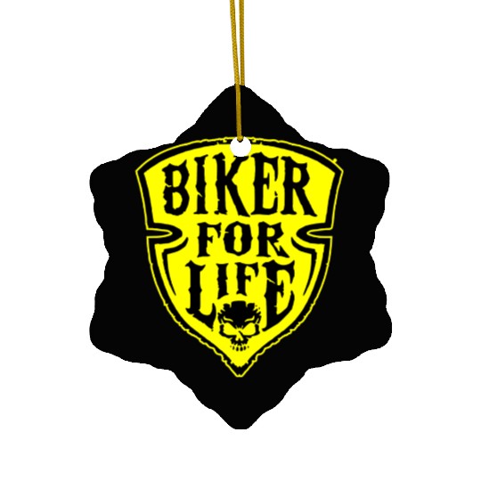 Biker For Life Shield LIKE US ON FACEBOOK # Ceramic Ornaments