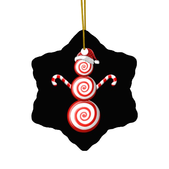 Funny Christmas Ceramic Ornaments Peppermint Candy Snowman