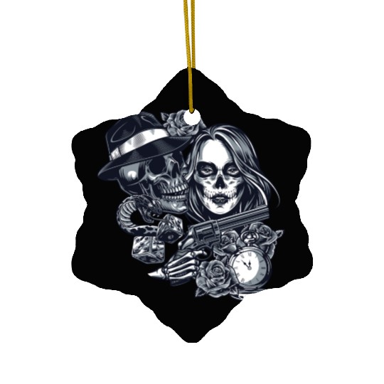 Chicano Street Art Graphic Ceramic Ornaments