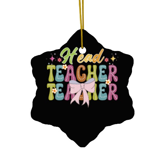 Head Teacher Coquette Bow , Teacher Design Ceramic Ornaments