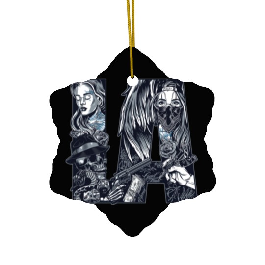 LA Chicano Cholo Los Angeles Ceramic Ornaments