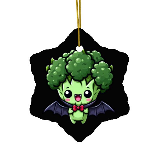 Cute Halloween Broccoli Vampire Cartoon Ceramic Ornaments