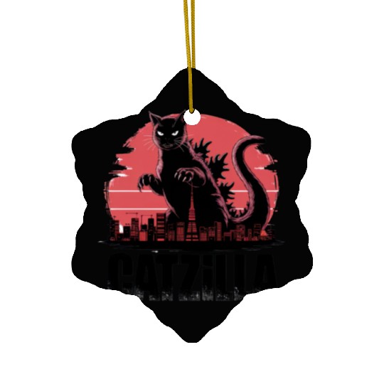 Catzilla: Fierce Feline Monster Ceramic Ornaments