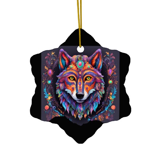 Halloween Wolf Alebrije Ceramic Ornaments