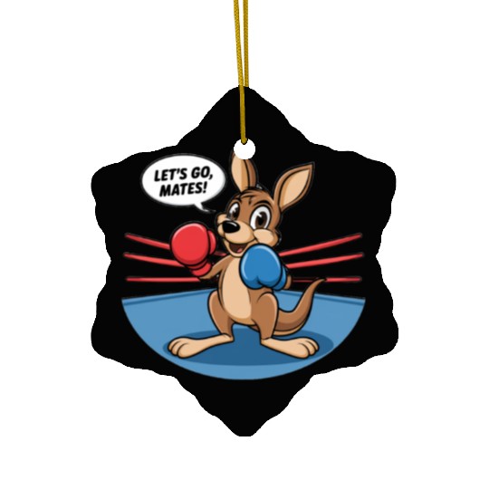 The kangaroo is in a boxing pose Ceramic Ornaments