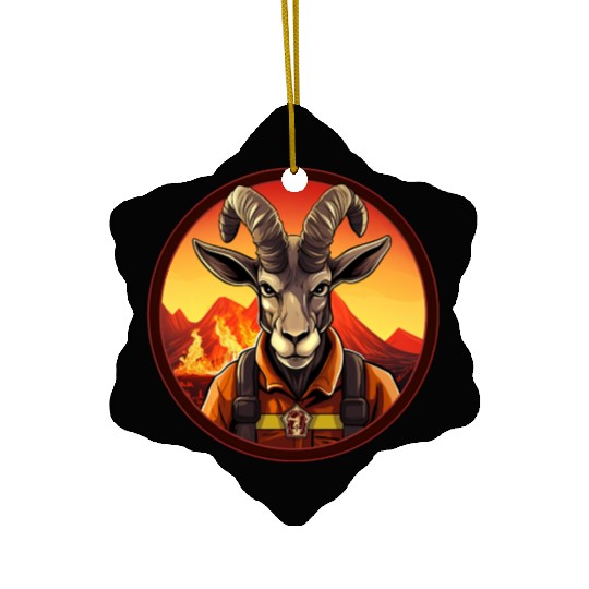 Fireman Capricorn Ceramic Ornaments