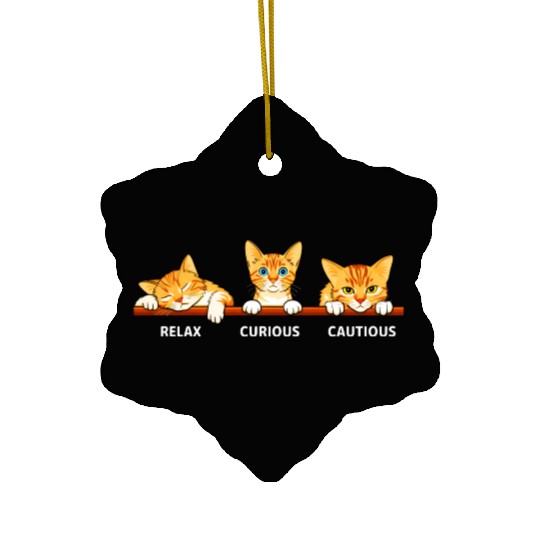 Funny Cats Relax Curious Cautious For Kids Ceramic Ornaments
