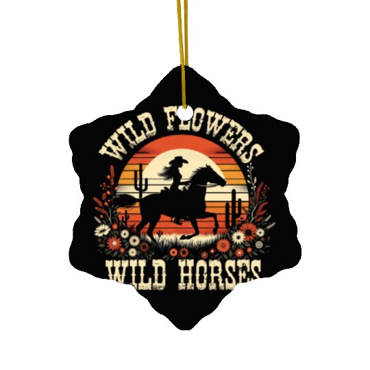 Wildflowers Wild Horses Women's Wildflowerswomens Ceramic Ornaments