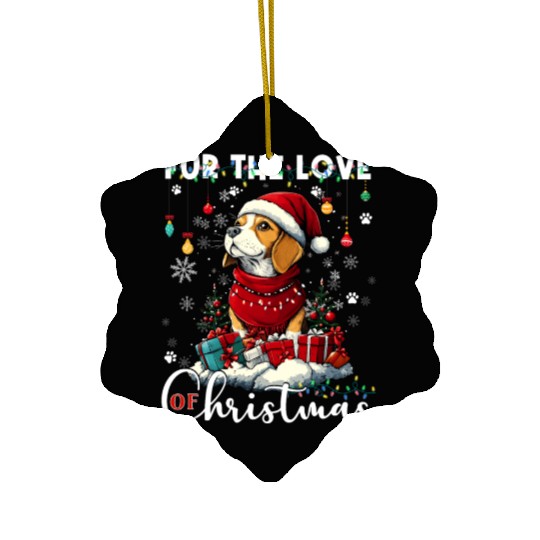 Beagle Christmas Tree Lights Decorations Dog Lover Ceramic Ornaments