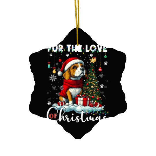 Beagle Christmas Tree Lights Decorations Dog Lover Ceramic Ornaments