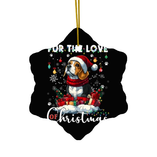 Beagle Christmas Tree Lights Decorations Dog Lover Ceramic Ornaments