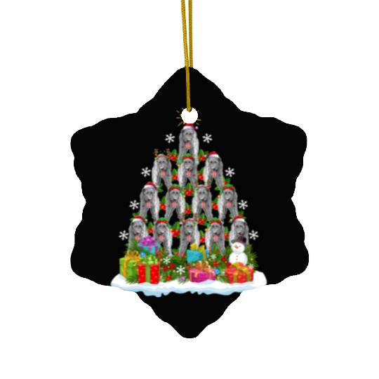 Irish Wolfhound Dog Ugly Christmas Tree Santa Hat Ceramic Ornaments